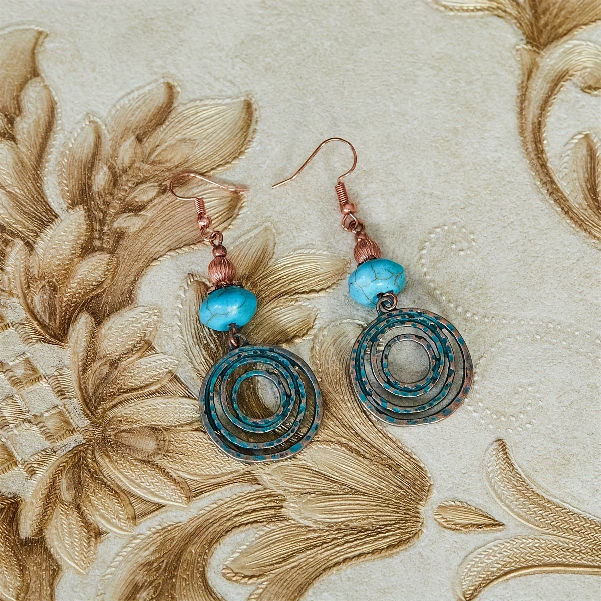 Aria — Turquoise Copper Drop Earrings