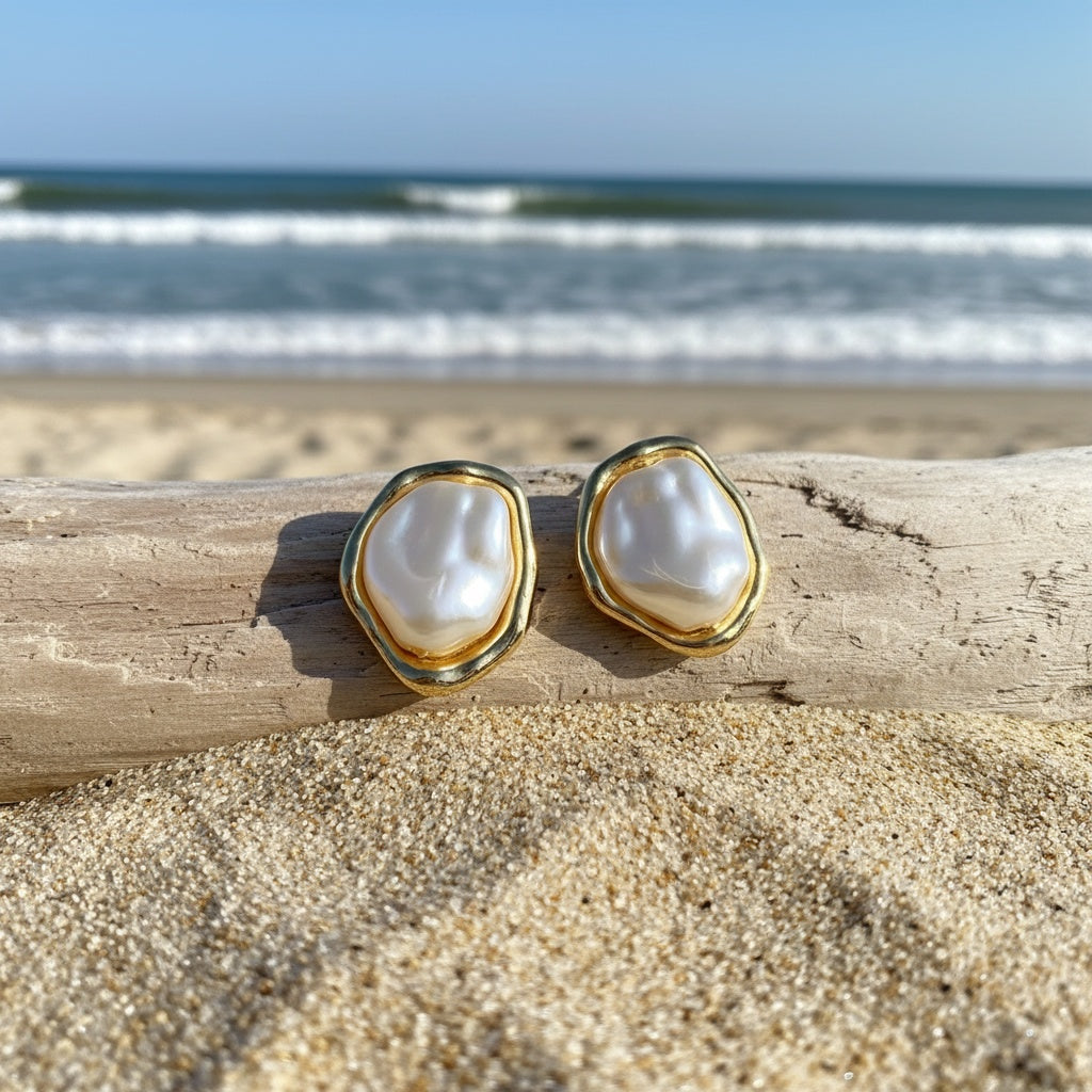 Tamsin — Irregular Pearl Stud Earrings