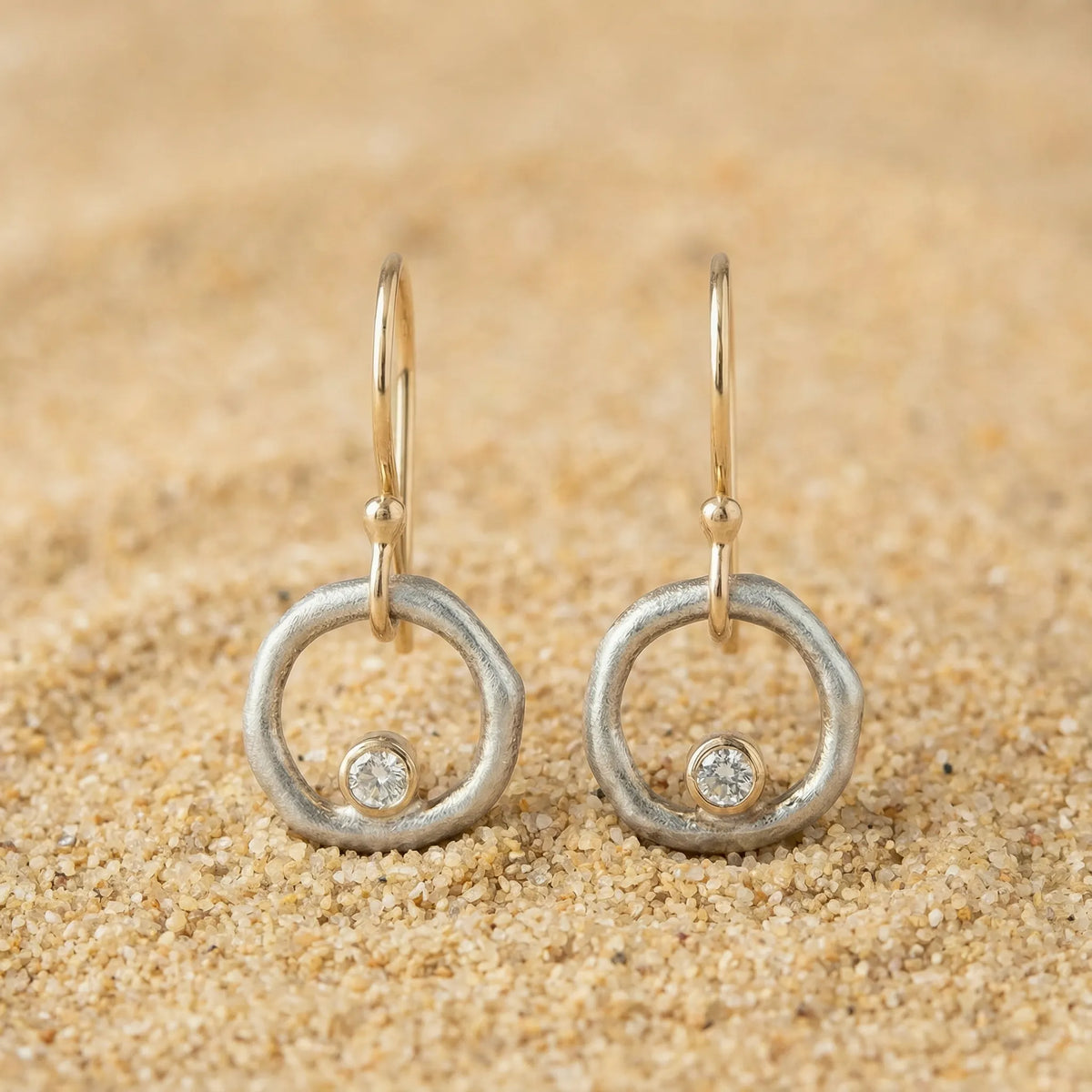 Vintage Gold & Silver Zirconia Earrings