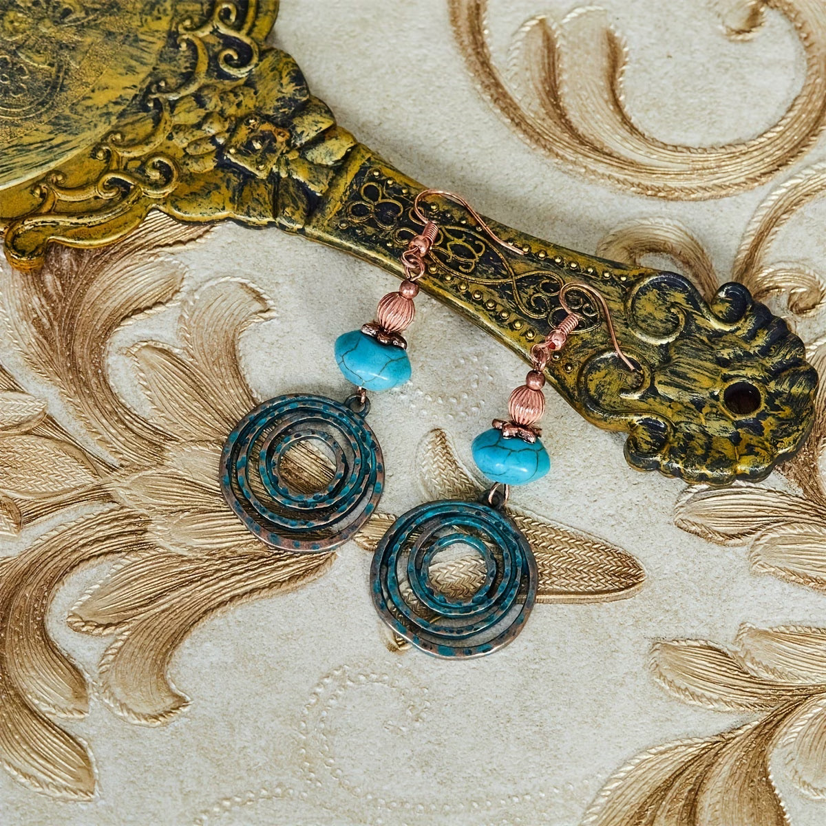 Aria — Turquoise Copper Drop Earrings