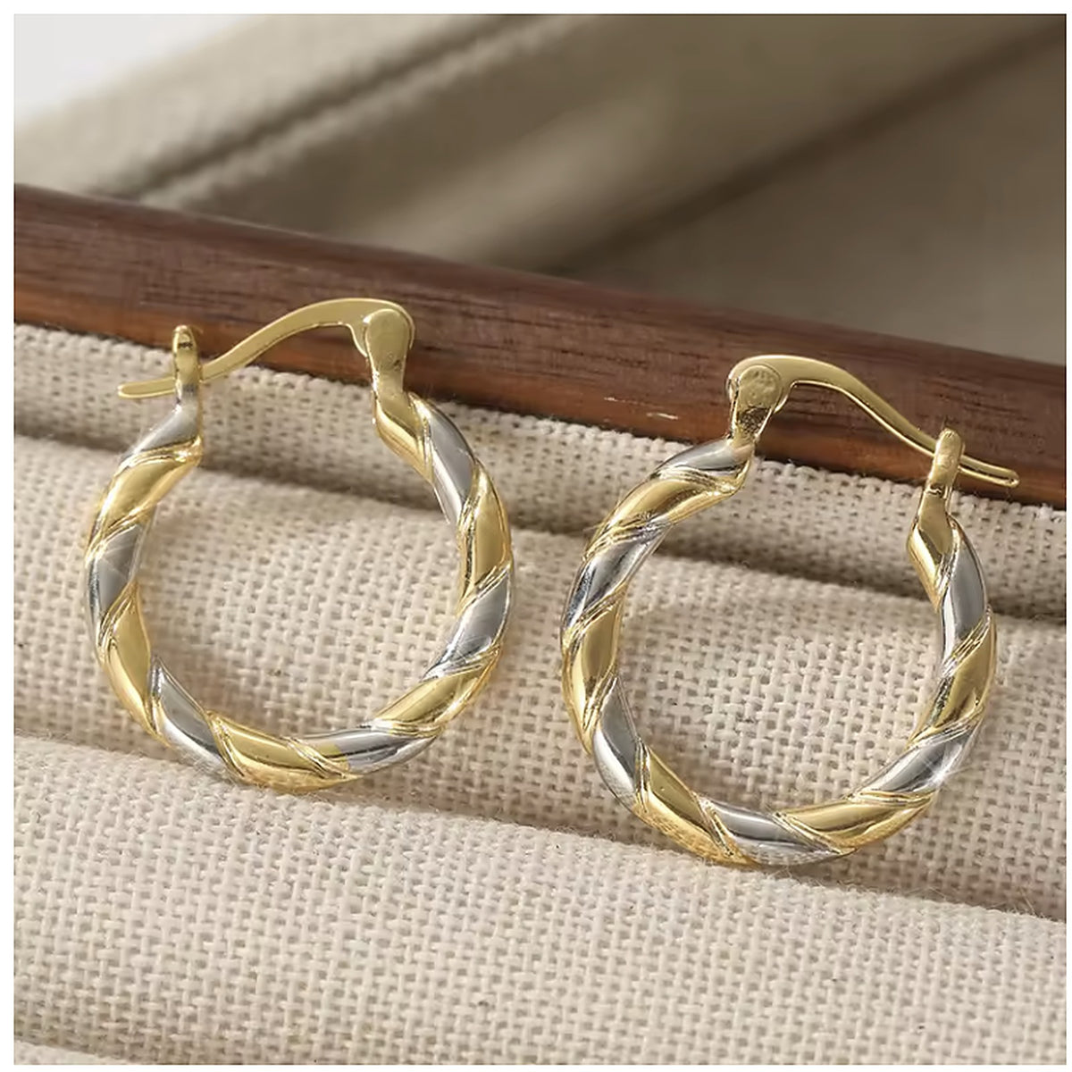Daphne — Two-Tone Mini Twist Hoops