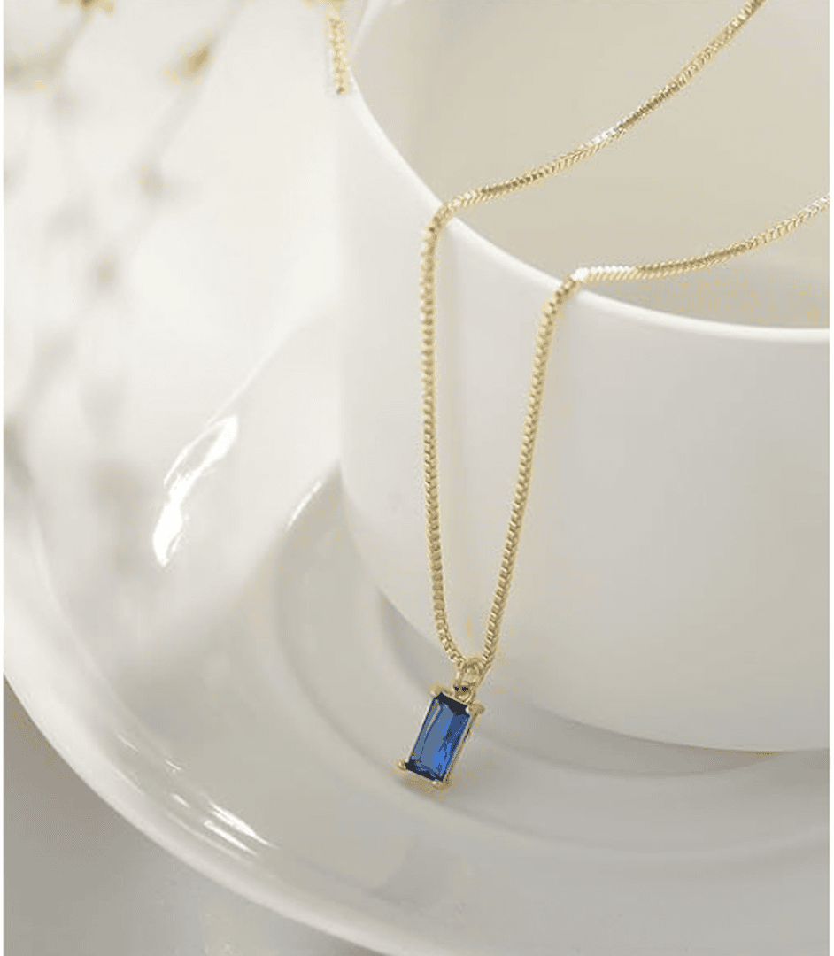 Oriane — Minimalist Sapphire Pendant Necklace