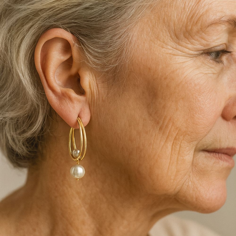 Sadie — Vintage Gold Pearl Earrings