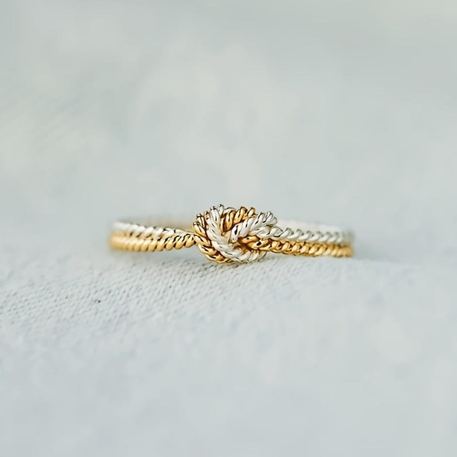 Viola — Two Tone Love Knot Ring