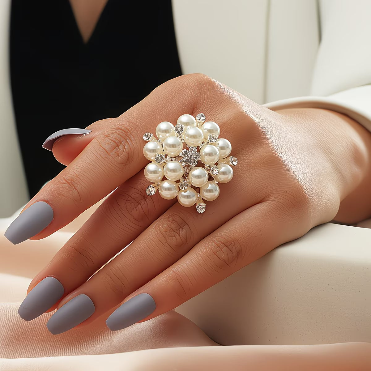 Dorothea — Pearl Bloom Adjustable Ring