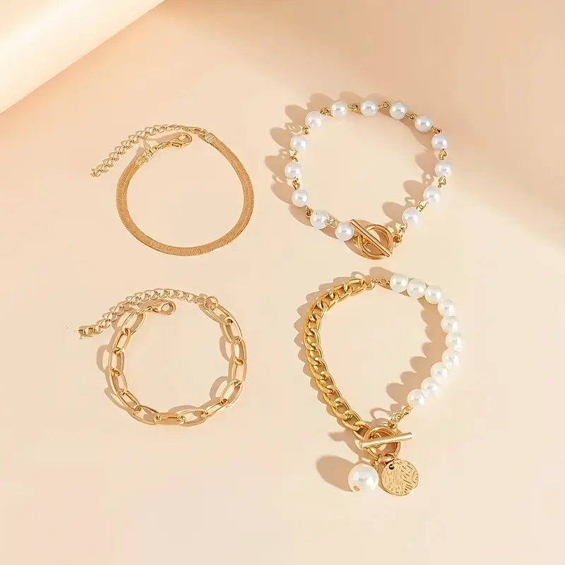 Bonnie — Luxe Layered Pearl Bracelet Set