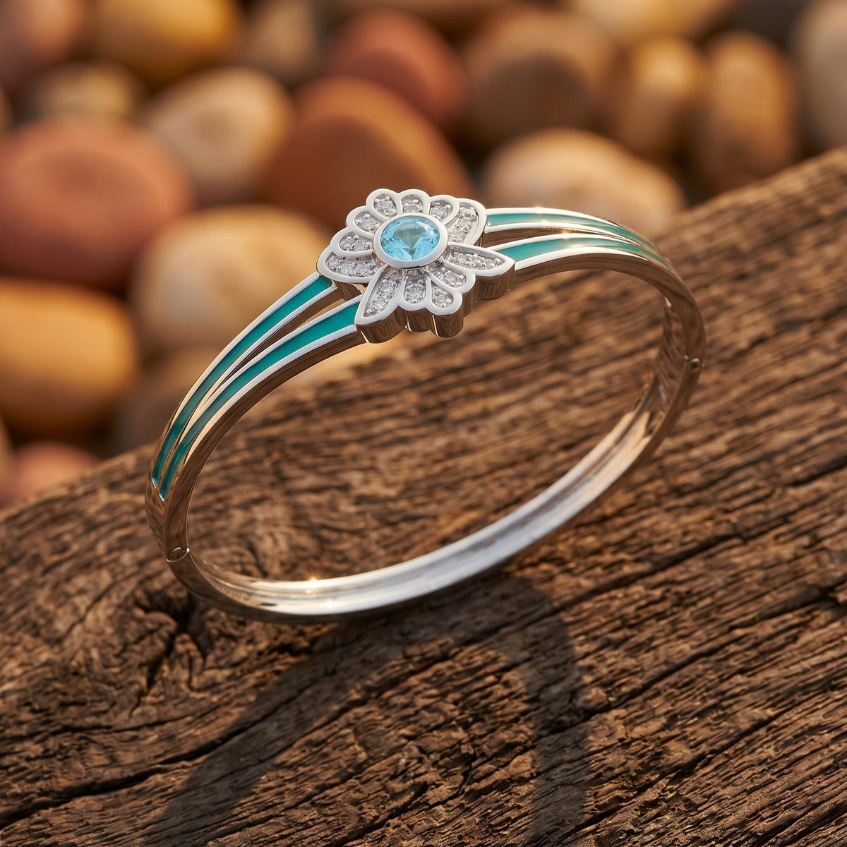 Icy Blue Blossom Bangle — product view 2