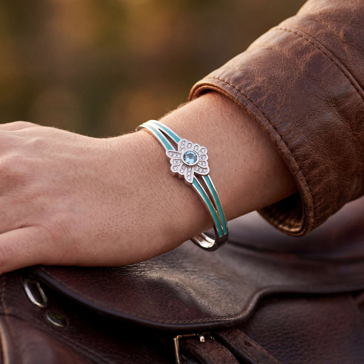 Icy Blue Blossom Bangle — product view 4
