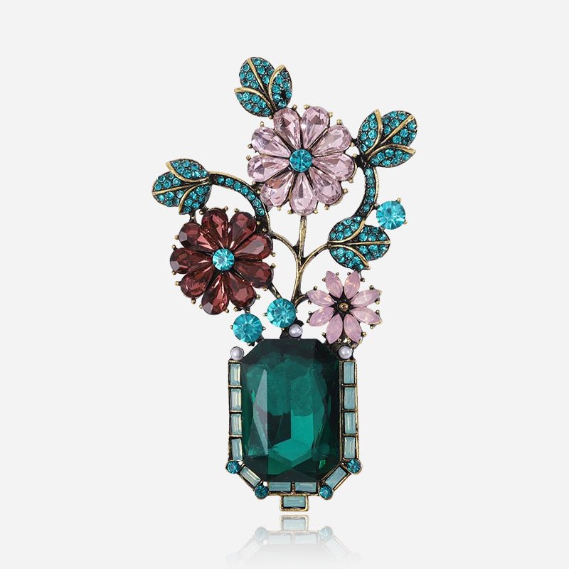 Camille — Emerald Garden Brooch