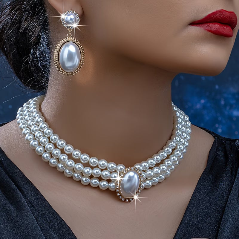 Edith — Classic Pearl Strand Jewelry Set