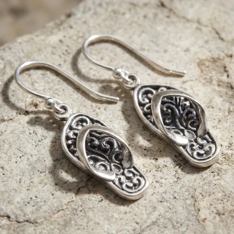 2pcs Stylish Exquisite Vintage Earrings Creative Flip-flop Earrings