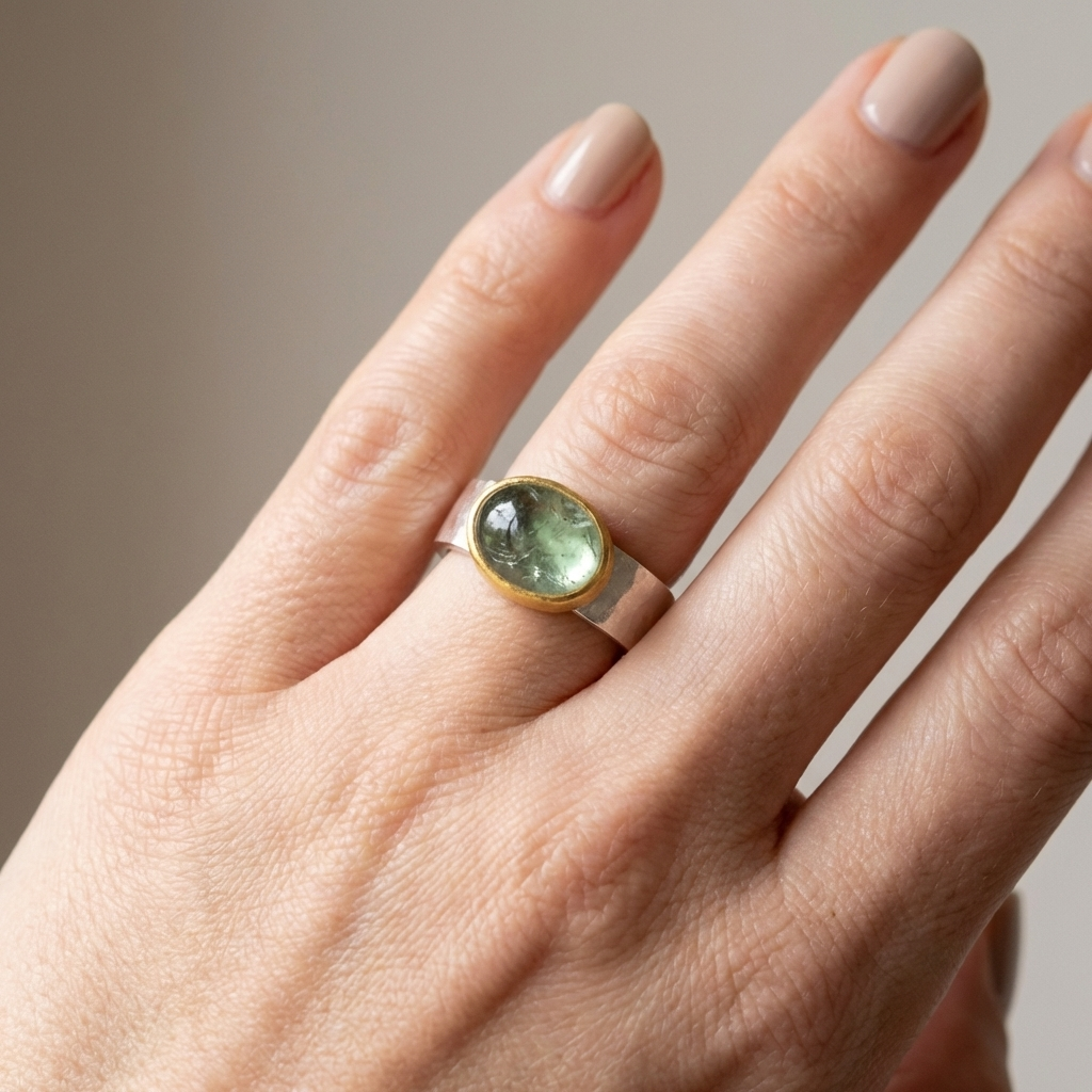 Inez — Silver Greenfield Vintage Ring