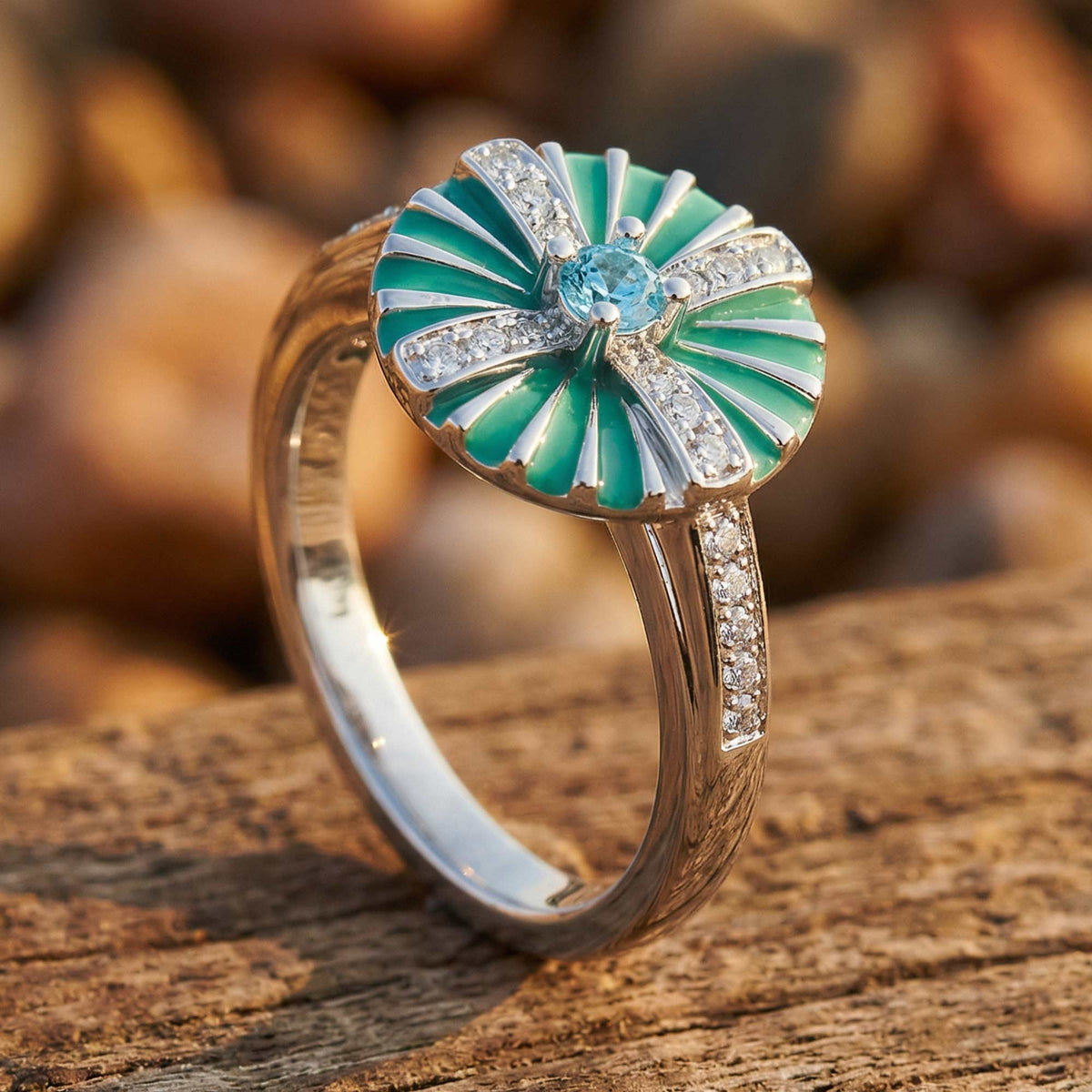 Aqua Compass Disc Ring — product view 2