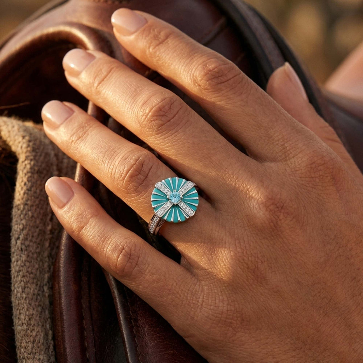 Aqua Compass Disc Ring — product view 4