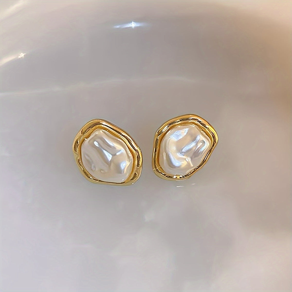 Tamsin — Irregular Pearl Stud Earrings