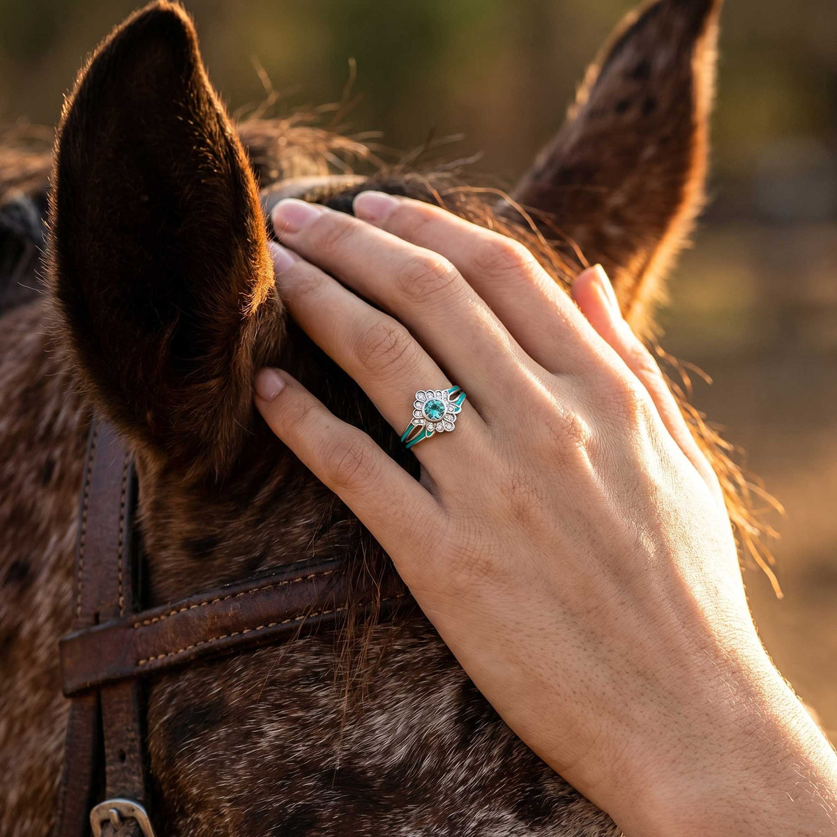 Icy Blue Blossom Ring — product view 4