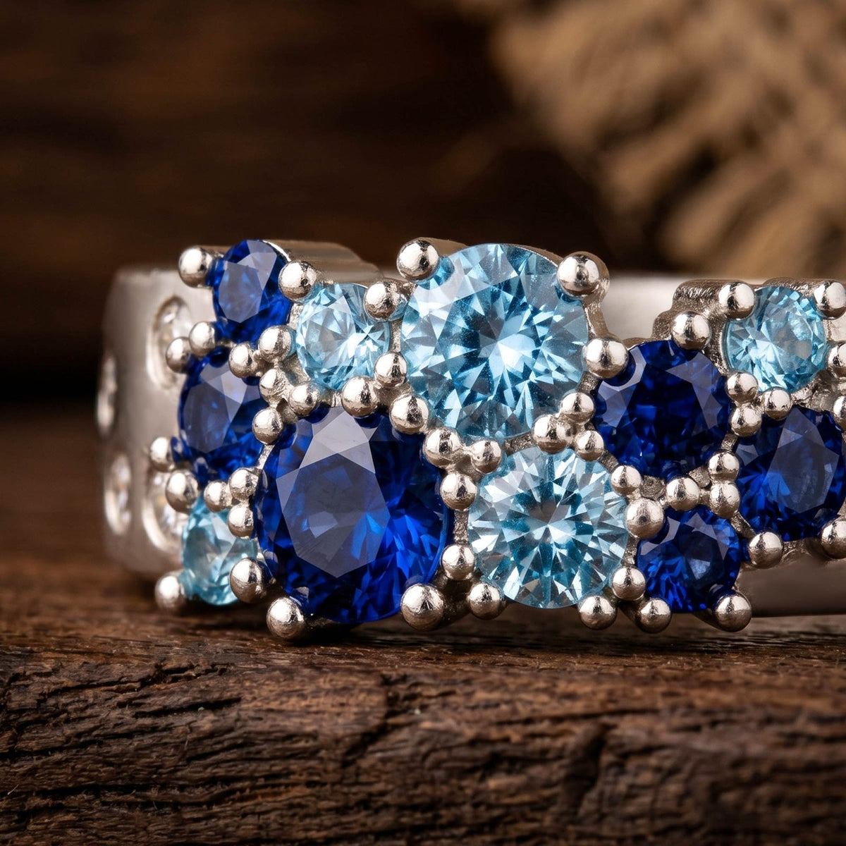 Blue Tide Cluster Ring — product view 3
