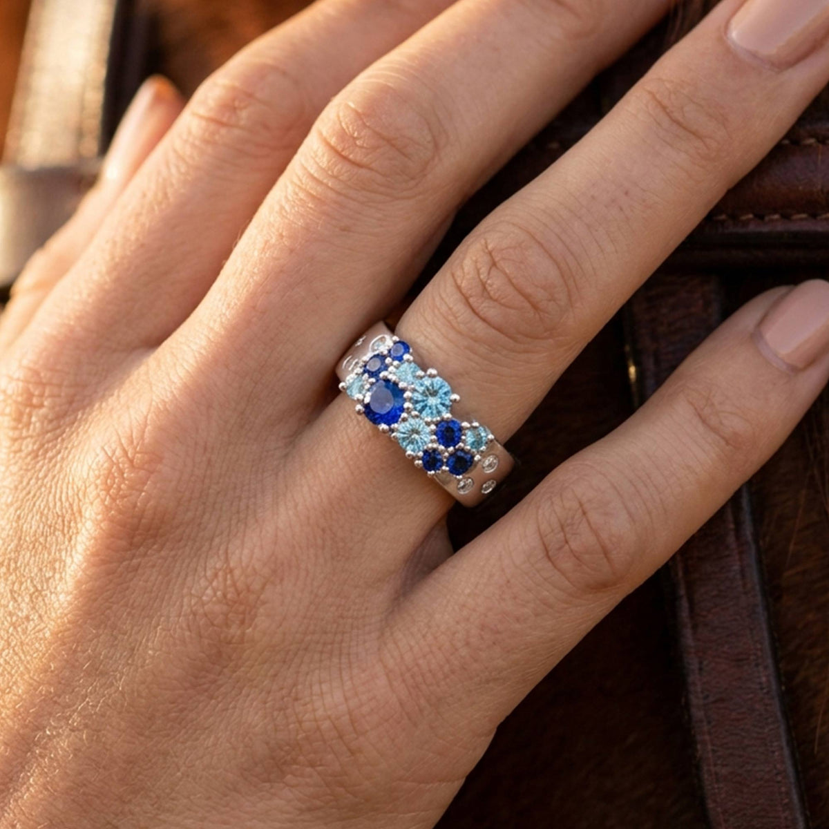 Blue Tide Cluster Ring — product view 4