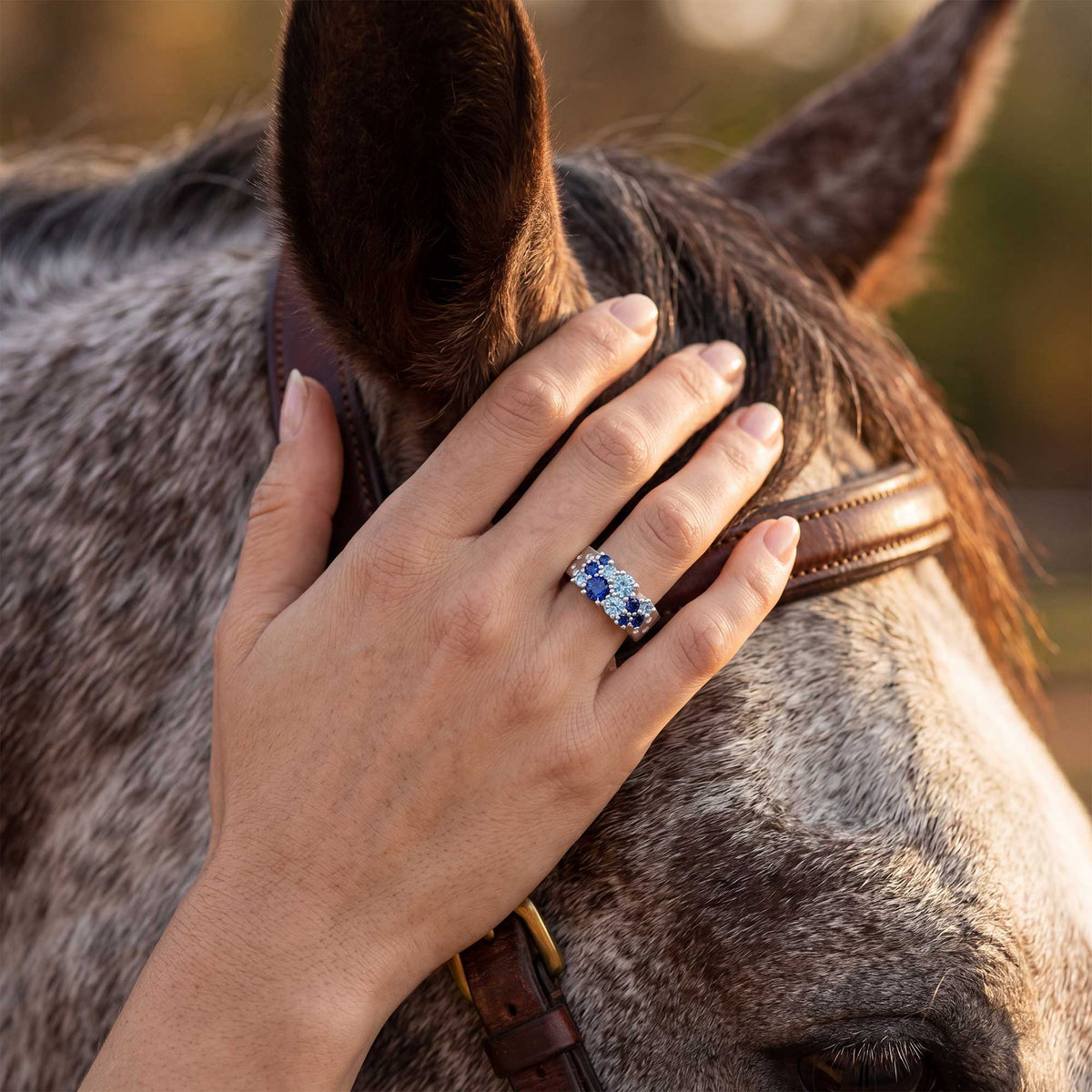 Blue Tide Cluster Ring — product view 5