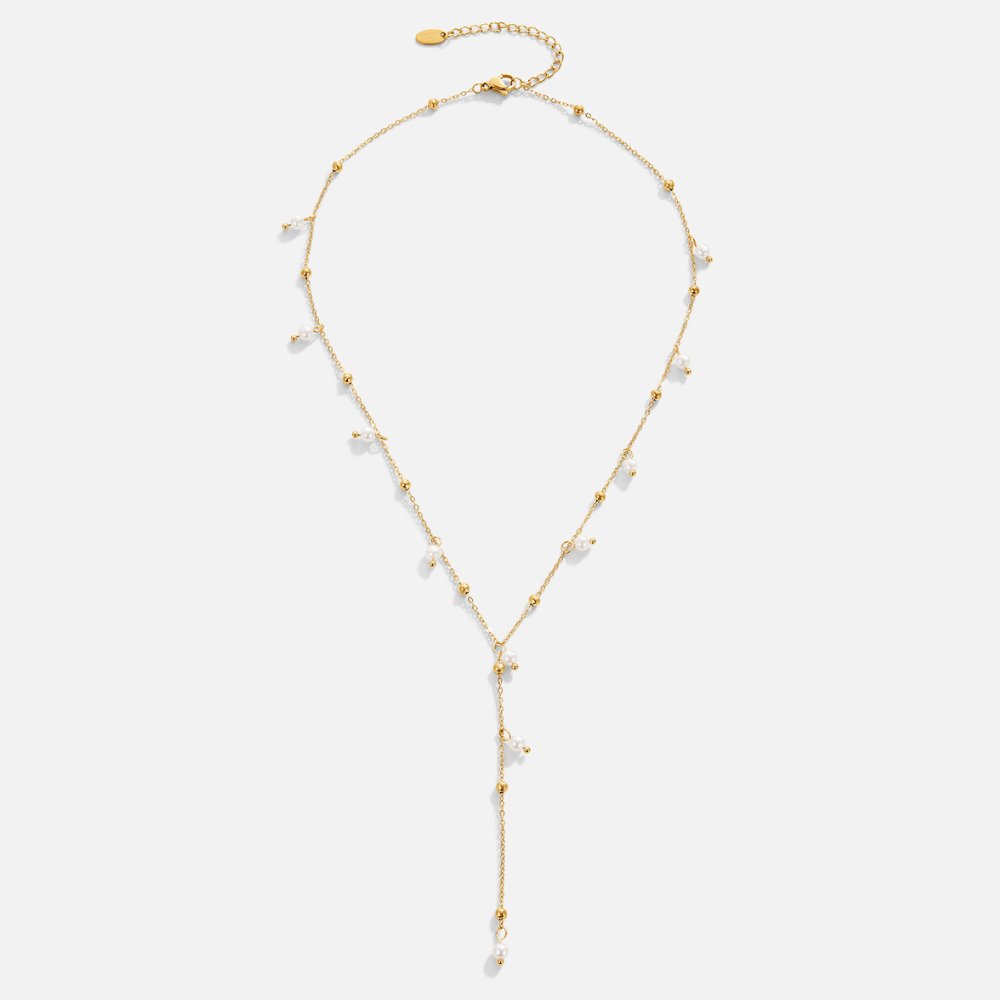 Noemi — Lariat Pearl Drop Necklace