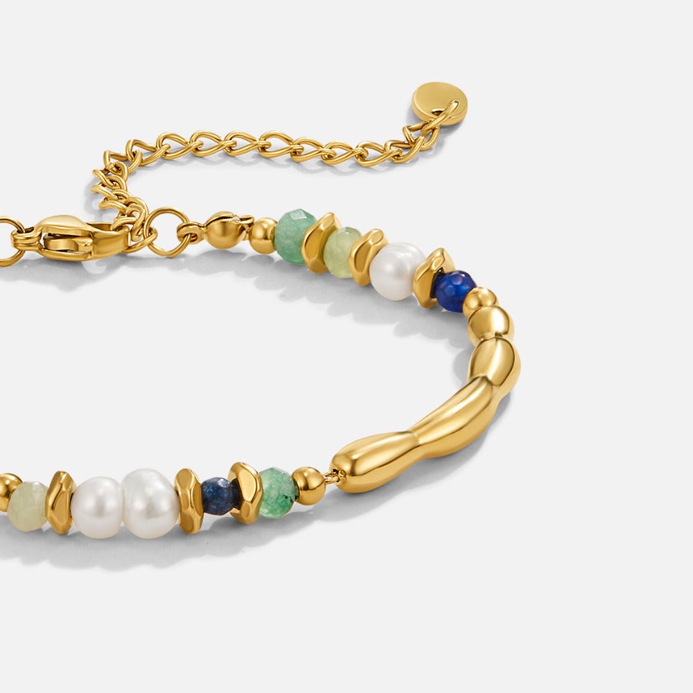 Benedetta — Freshwater Pearl & Malachite Bracelet