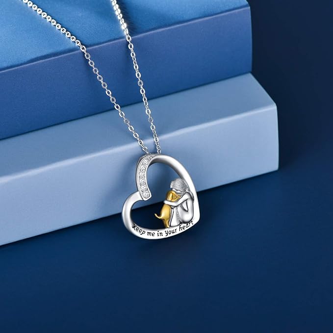 Jada — 925 Sterling Silver Necklace – Heart & Dog Design with Zirconia