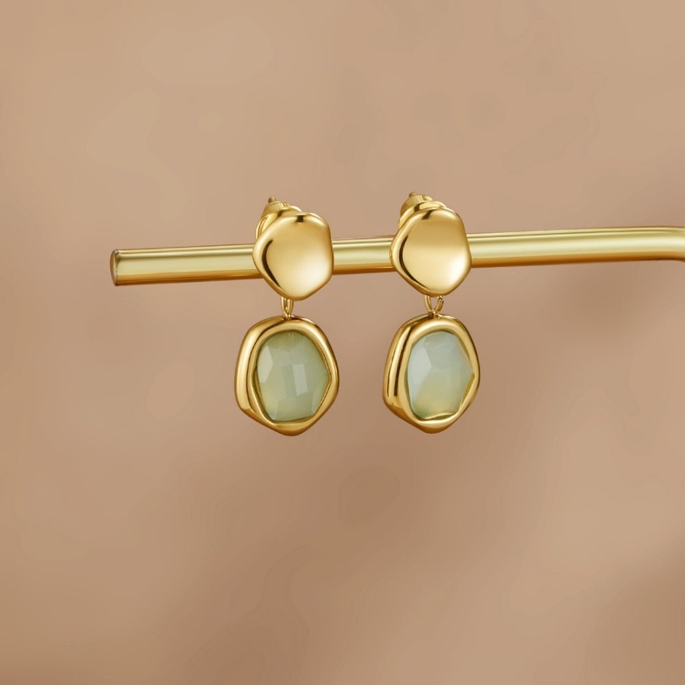 Lucrezia — Gold Aquamarine Drop Earrings