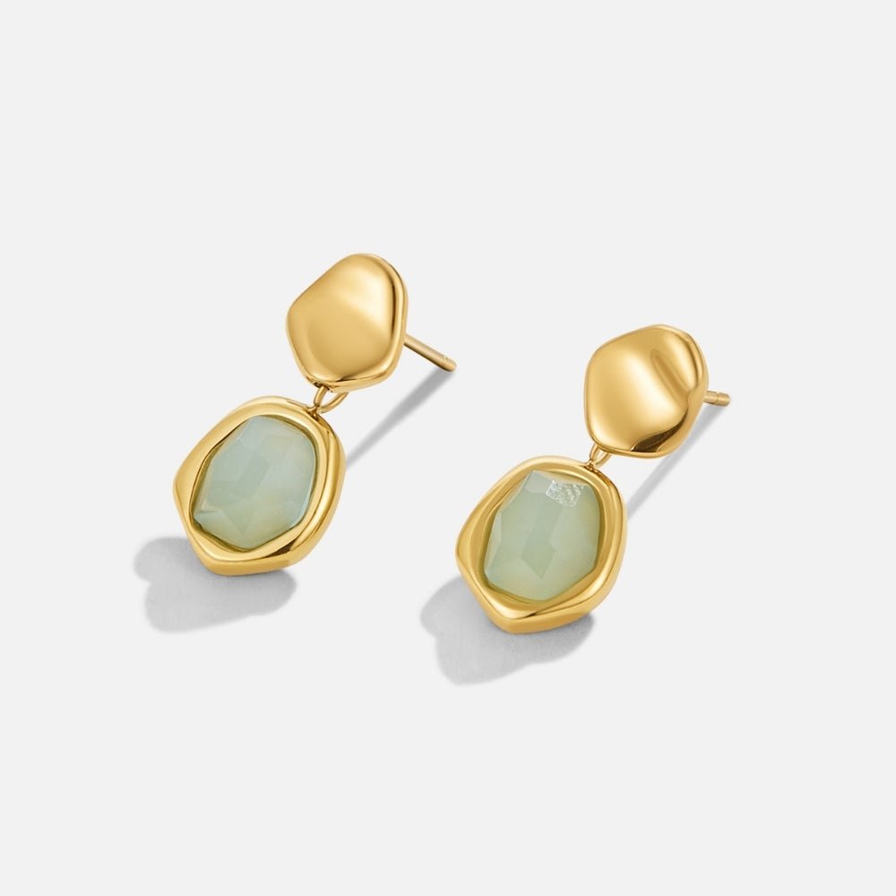Lucrezia — Gold Aquamarine Drop Earrings