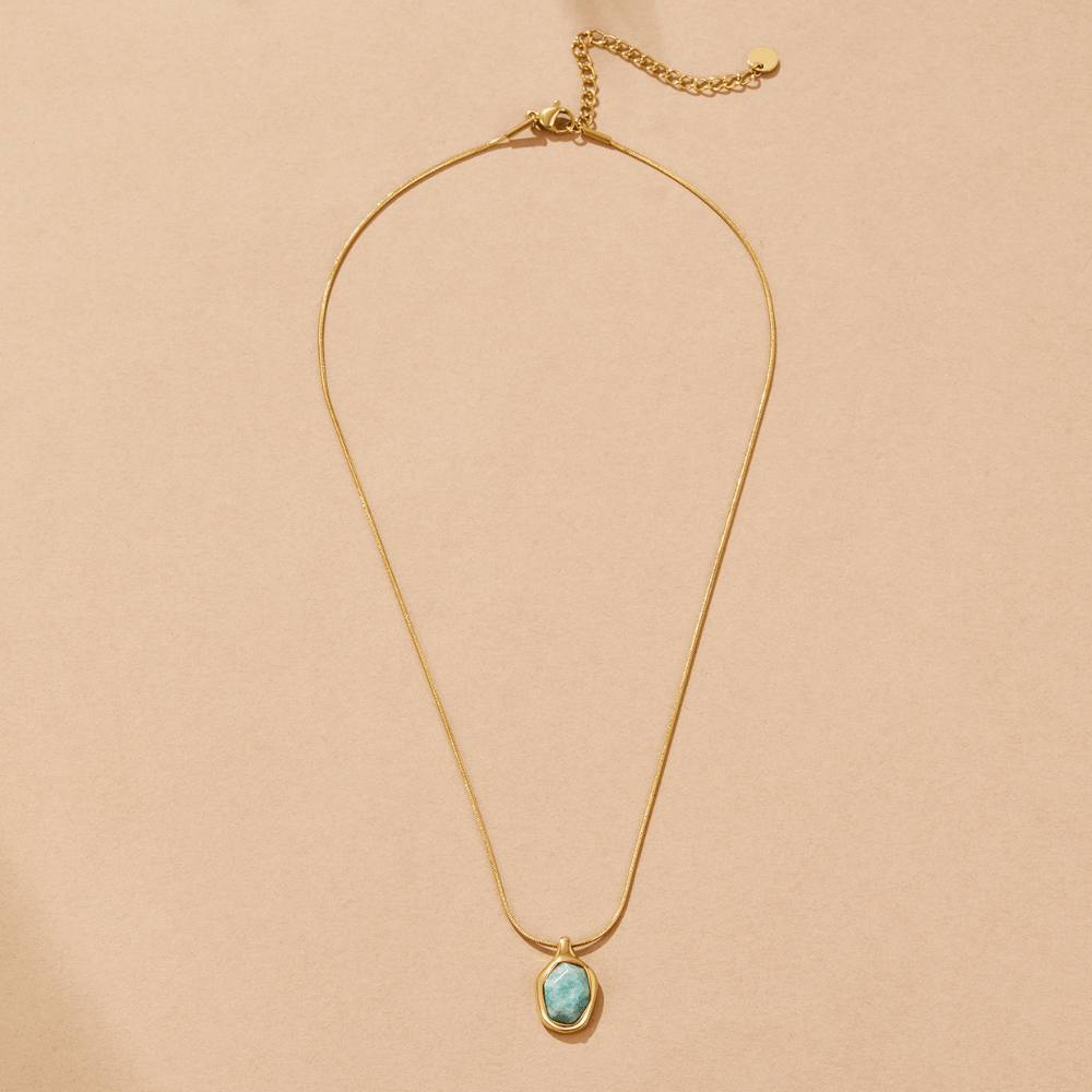 Tosca — Gold Aquamarine Pendant Necklace