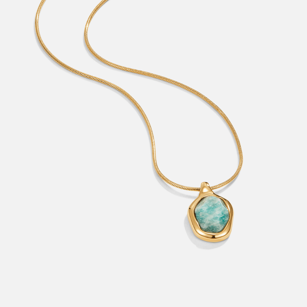 Tosca — Gold Aquamarine Pendant Necklace
