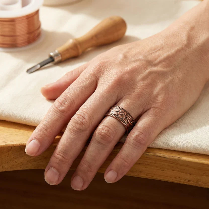 Vivienne — Copper Blossom Statement Ring