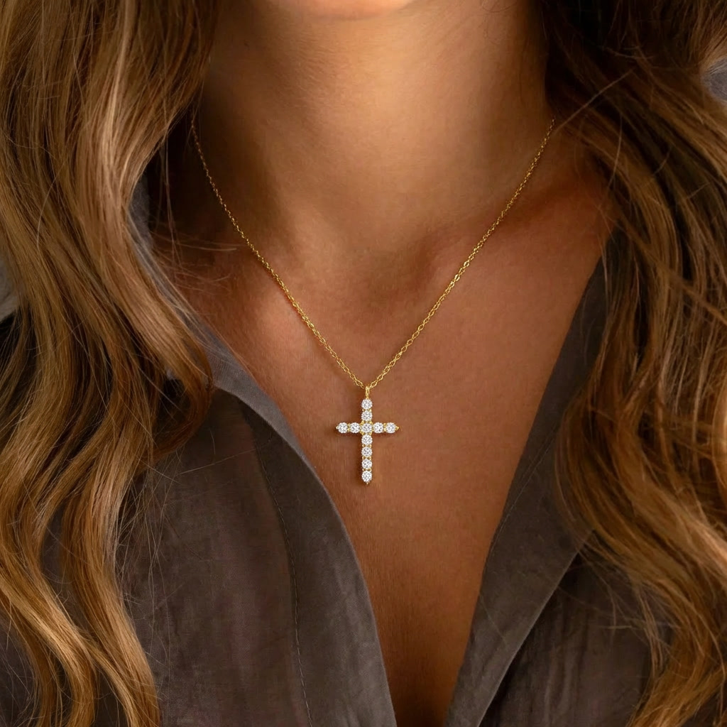 Dalia — Crystal Cross Pendant Necklace