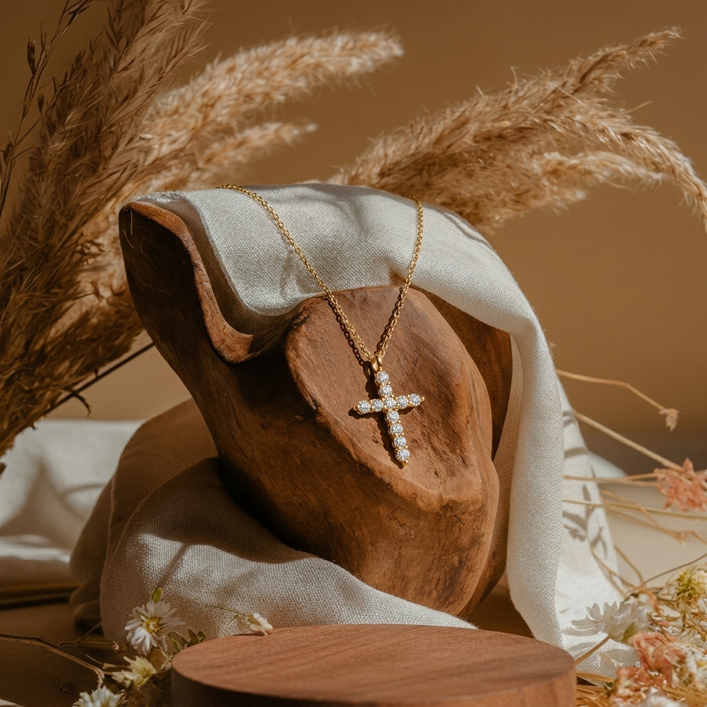 Dalia — Crystal Cross Pendant Necklace