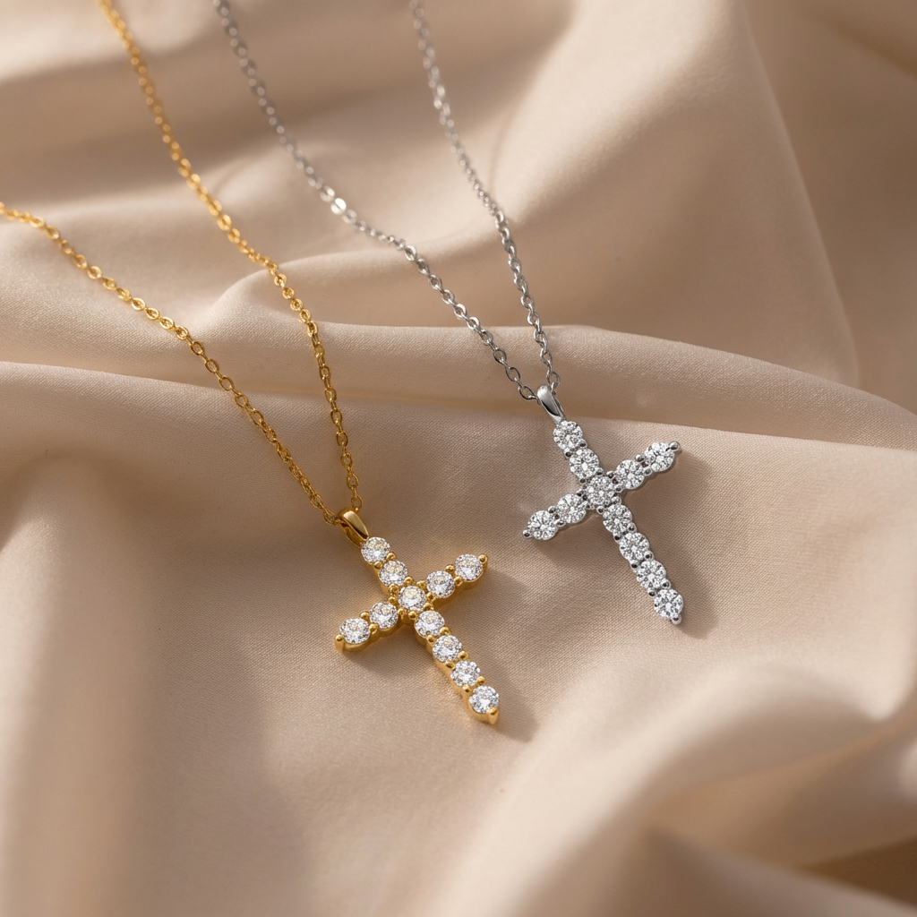 Dalia — Crystal Cross Pendant Necklace