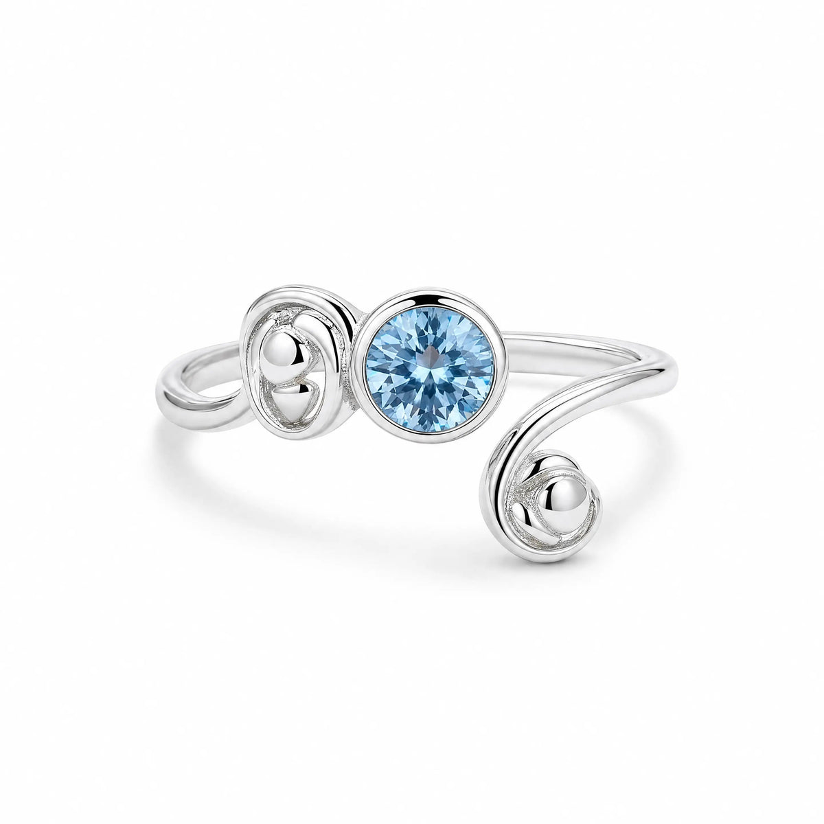 Oriana — Open Wave Zirconia Ring