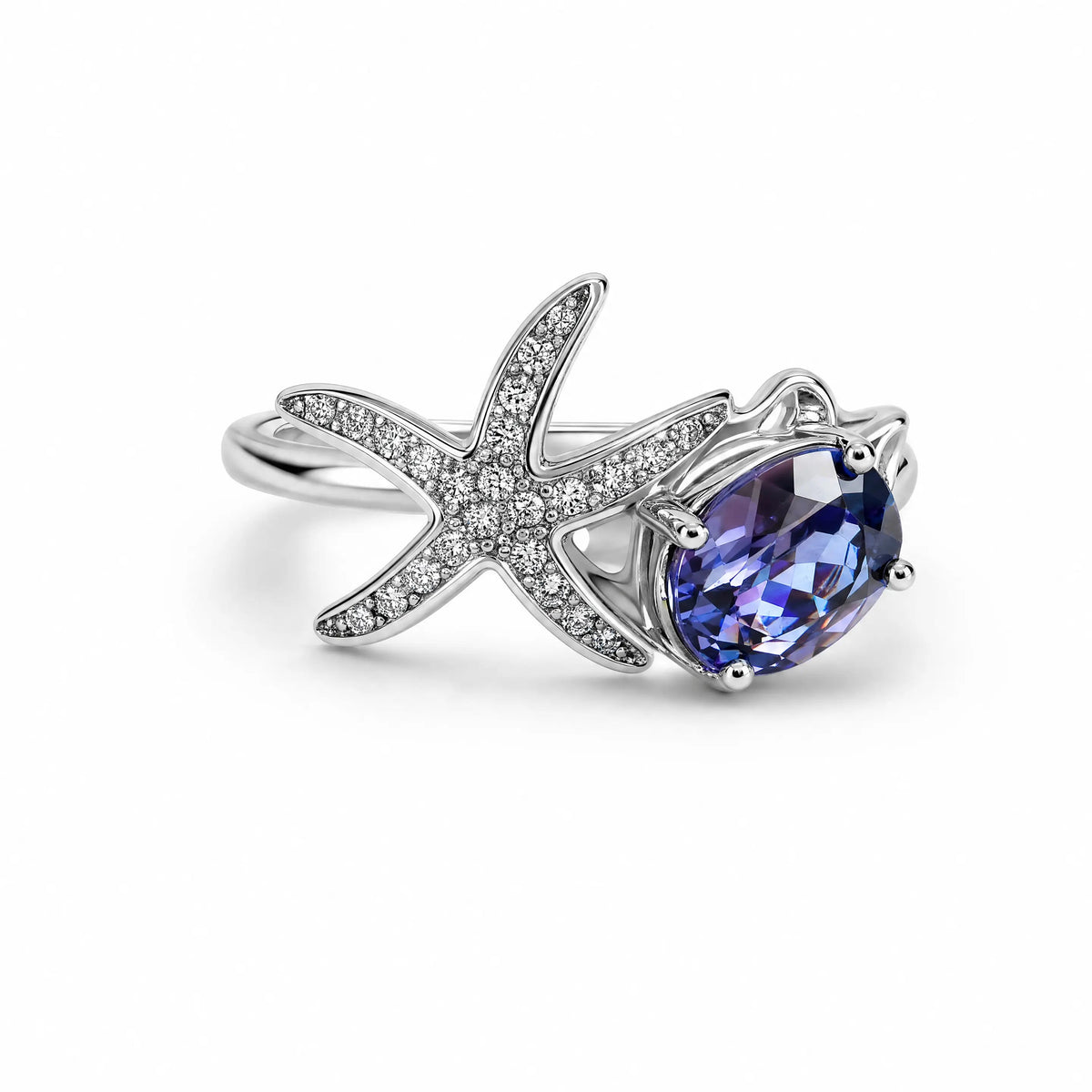 Natalia — Starfish Crystal Statement Ring