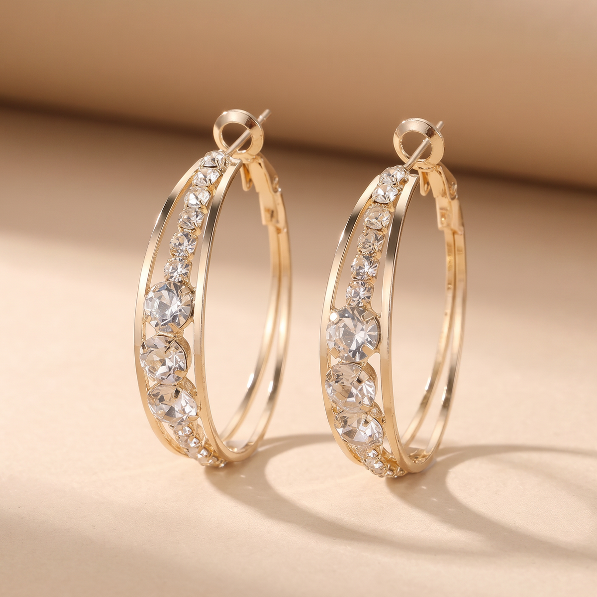 Ingrid — Elegant Sparkly Hoop Earrings