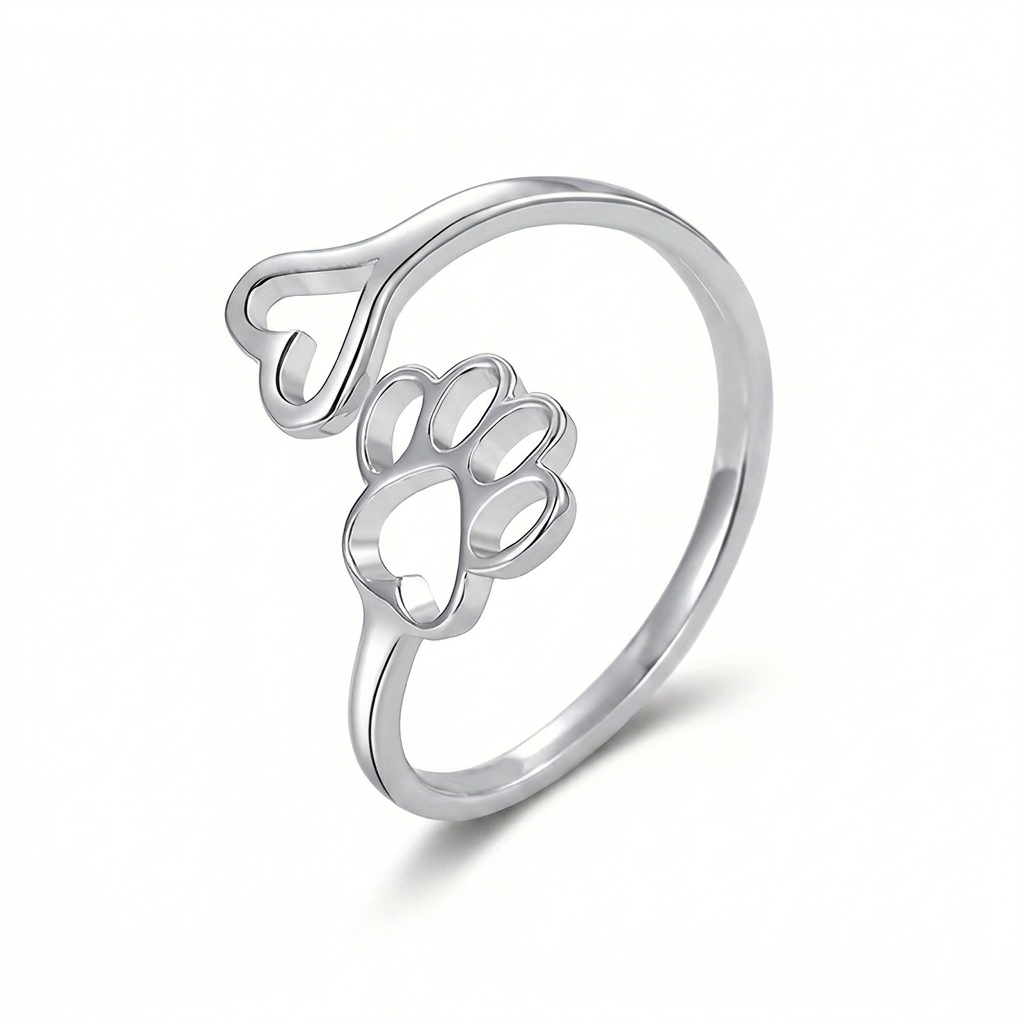 Sunny — Paw Print & Heart Ring