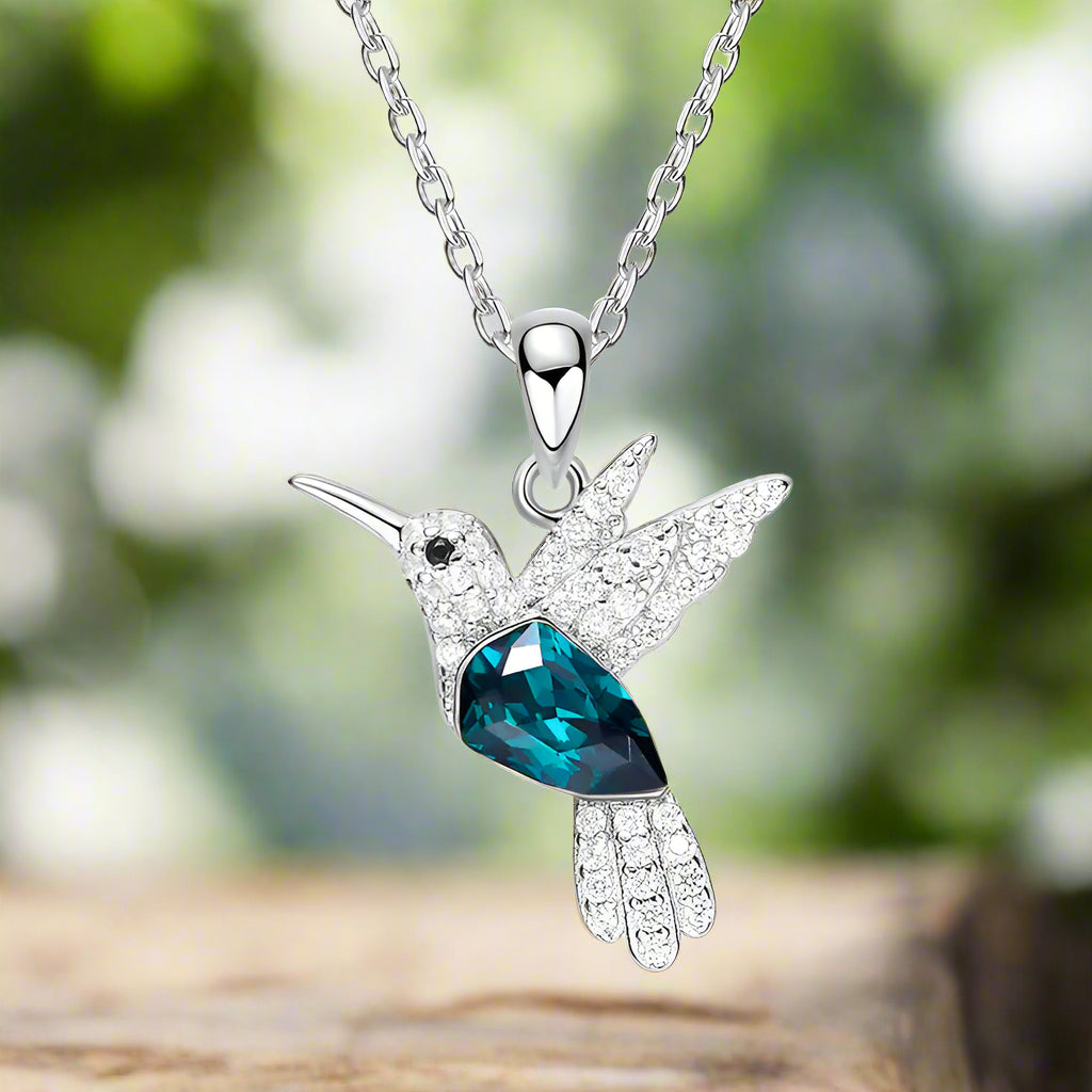 Marnie — Hummingbird Sparkle Necklace with Zirconia