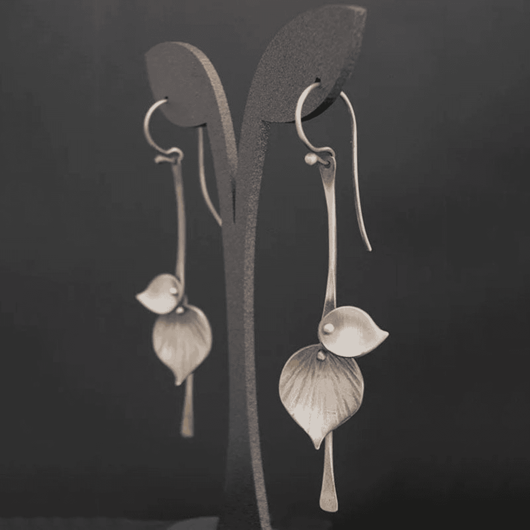 Marlene — Silver Leaf Vintage Earrings