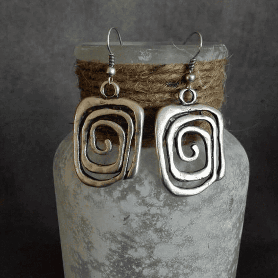 Sharon — Vintage Spiral Silver Earrings
