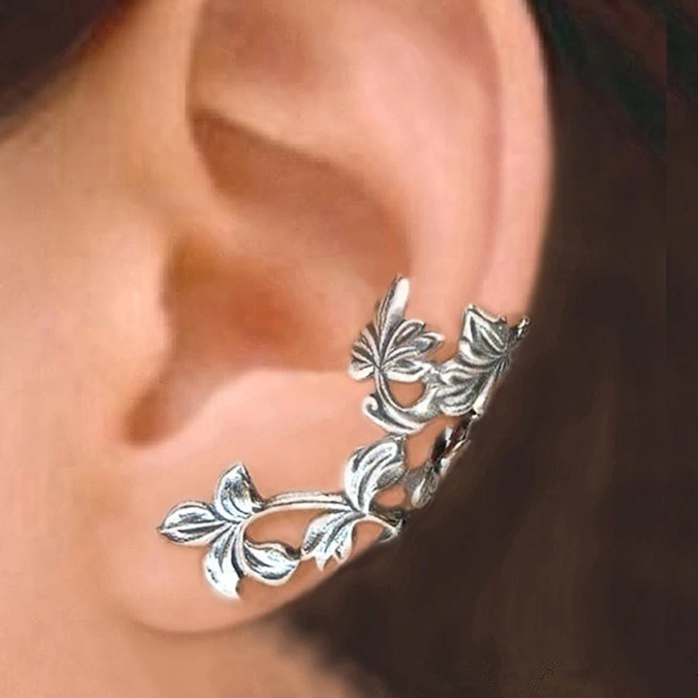 Brenda — Vintage Silver Leaf Earrings