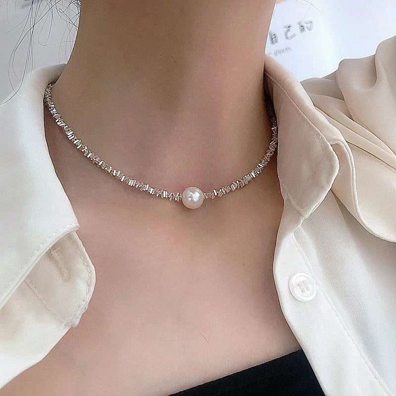 Dulcinea — Exquisite Pearl Necklace in White Gold