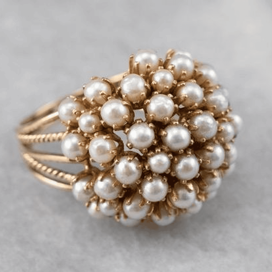 Una — Handmade Inlaid Pearls Ring
