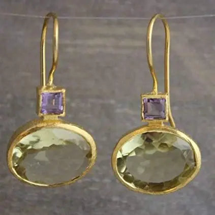 Verdelle — Olive Crystal Gold Drops