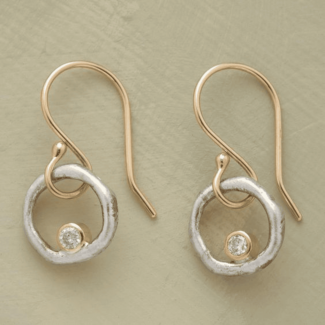 Suzanne — Retro Gold and Silver Earrings