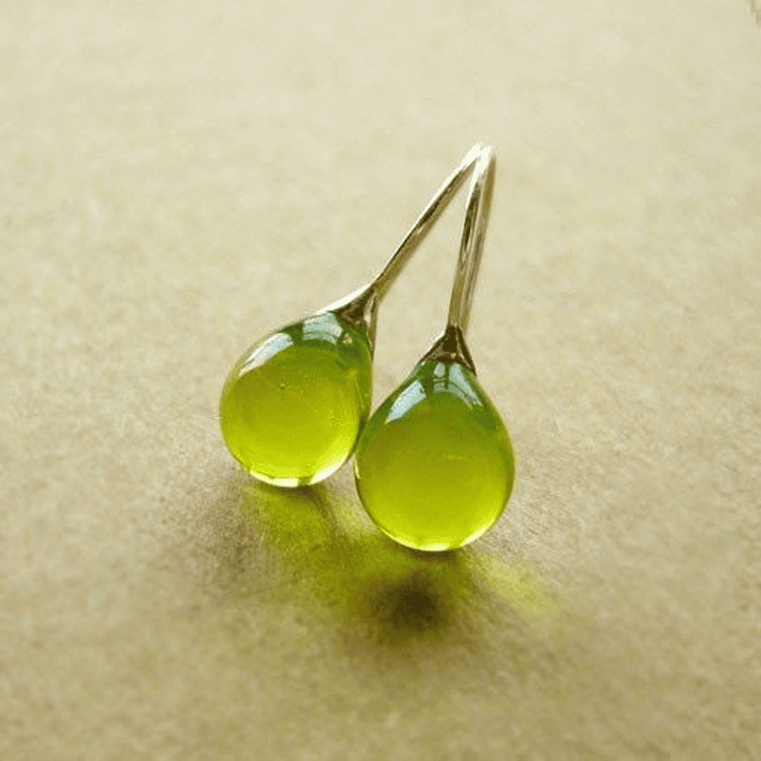 Kathy — Vintage Olive Drops Crystal Earrings