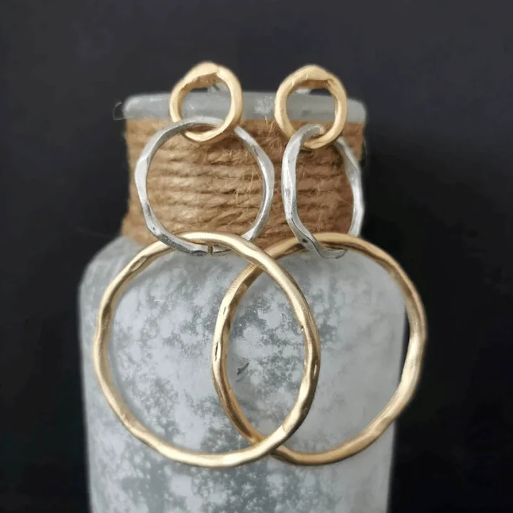 Joan — Vintage Hoop Earrings in Gold and Silver