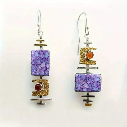 Violette Purple Stone Vintage Drops