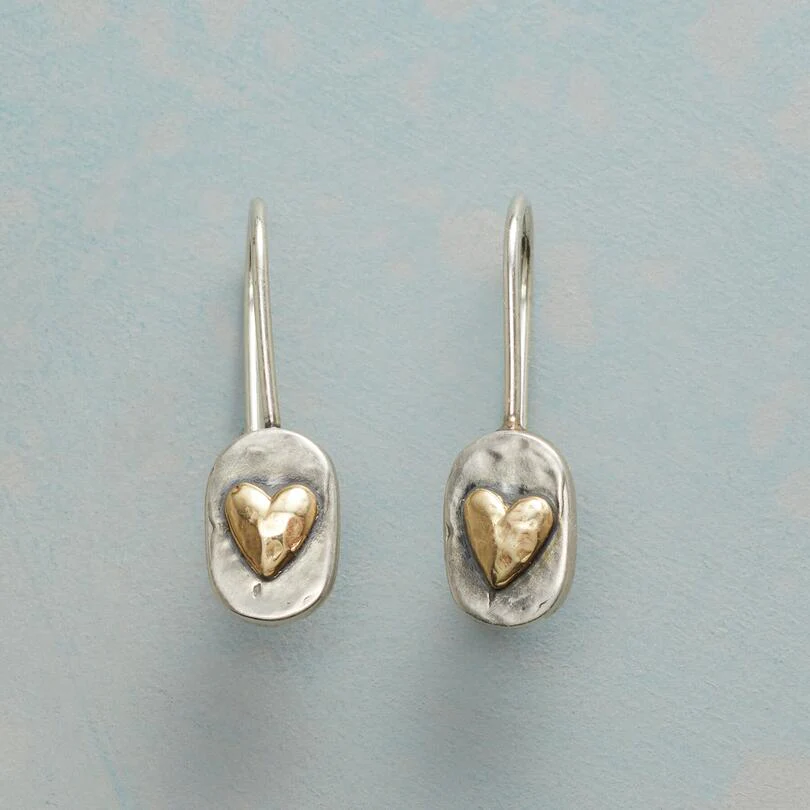 Megan — Two-Tone Heart Earrings